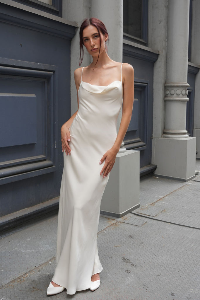 Ivory Silk Maxi Slip Dress