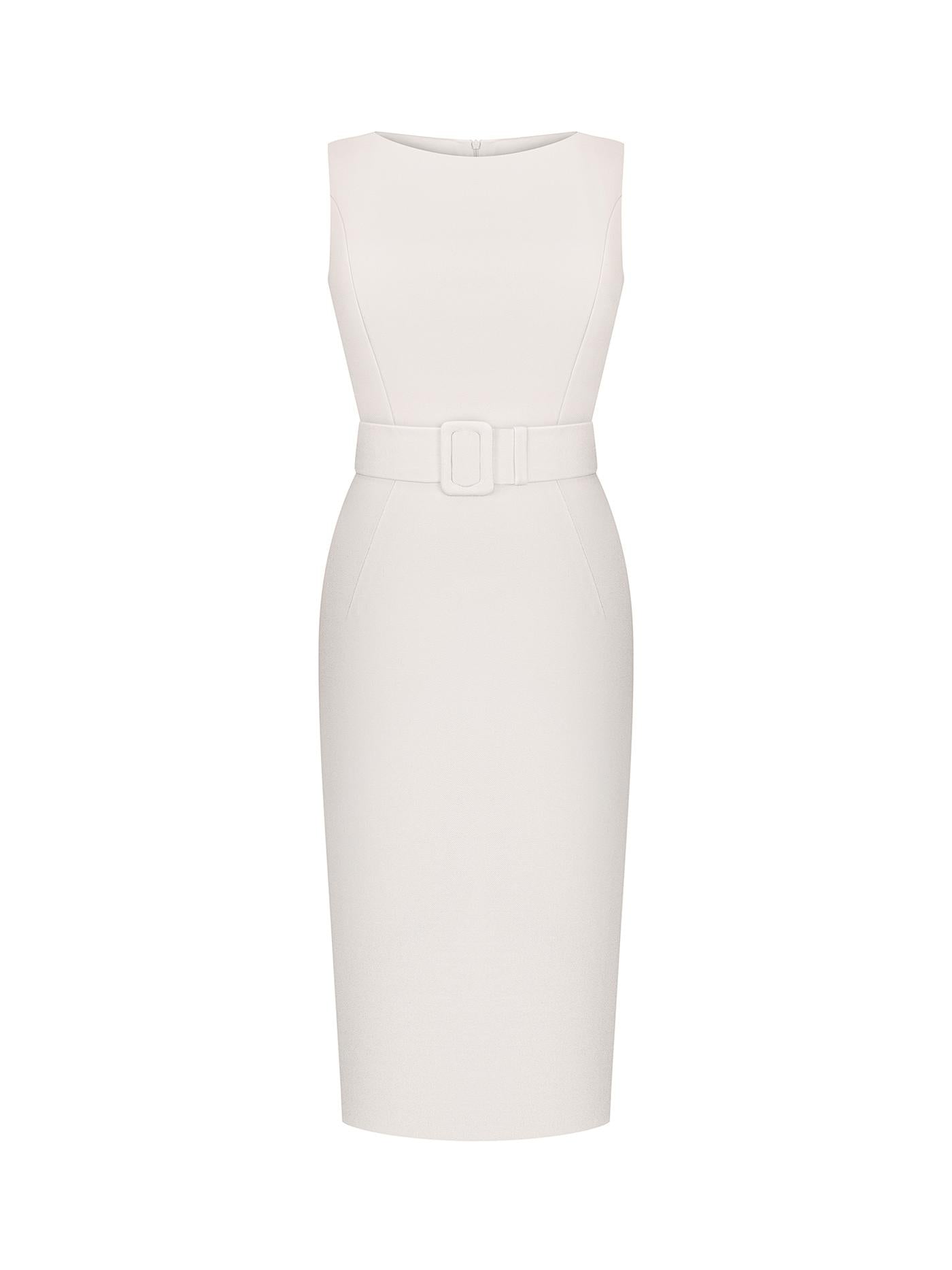 Formal Midi Pencil Dress White Gown Dress ANASTASIIA IVANOVA Off White / M Formal Midi Pencil Dress White Gown Dress ANASTASIIA IVANOVA Off White / M