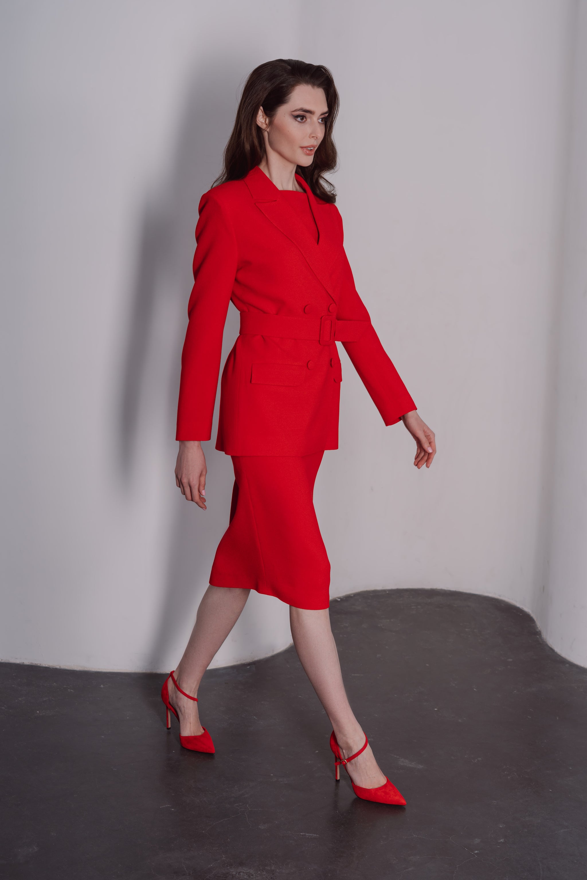 Red Classic Grace | Elegant Red Midi Dress