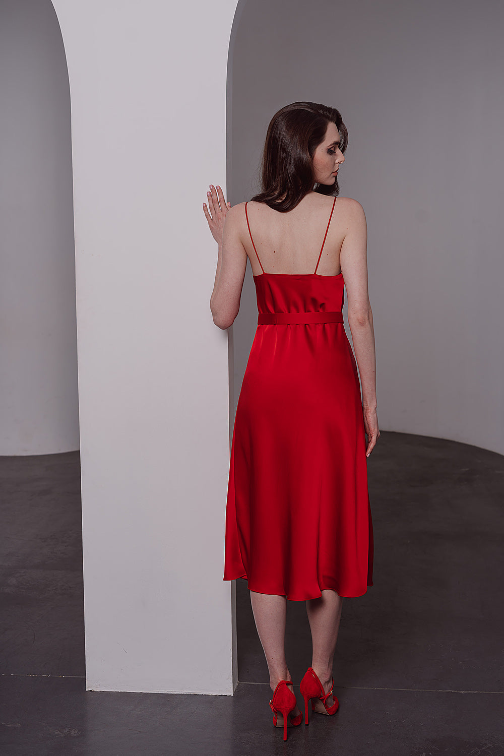 Red Classic Grace | Elegant Red Satin Dress | Anastasiia Ivanova S / Red Red Classic Grace | Elegant Red Satin Dress | Anastasiia Ivanova S / Red
