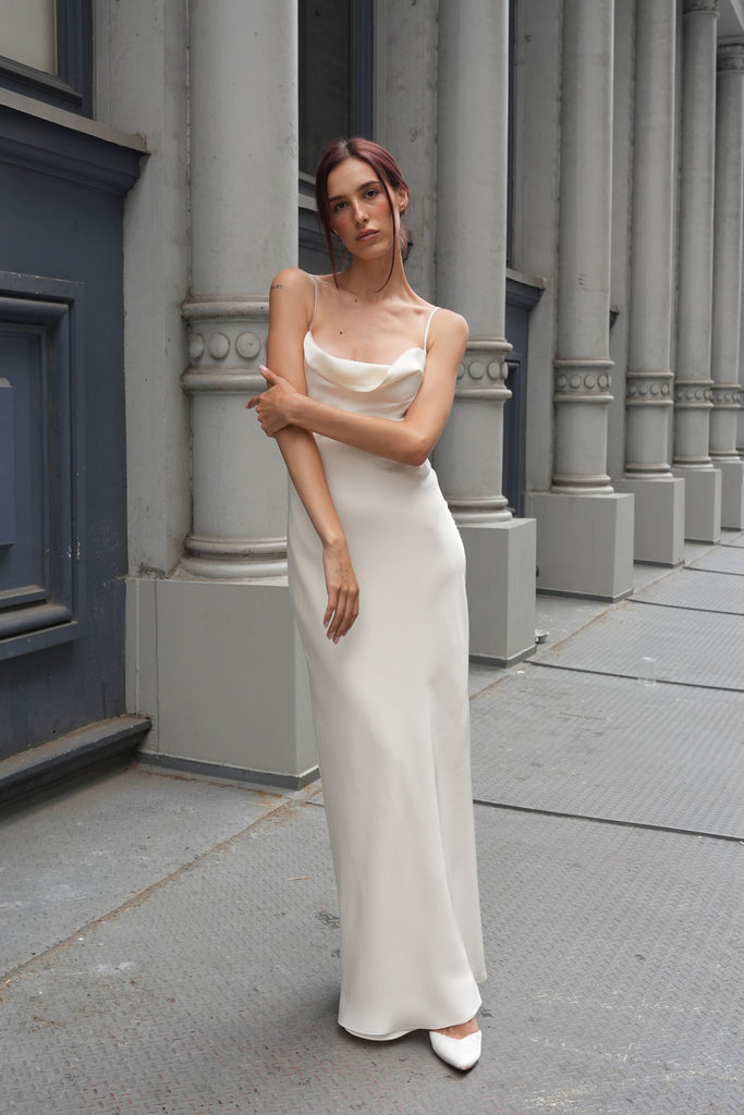 Black Silk Maxi Slip Dress