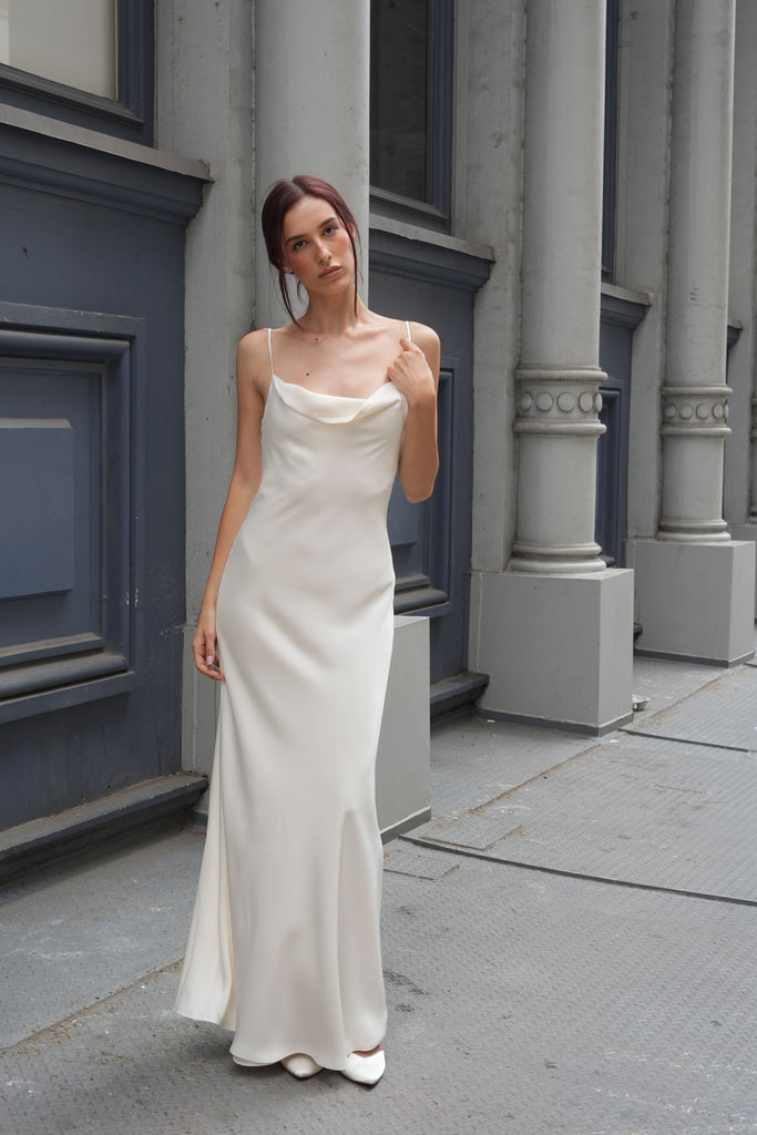 Ivory Silk Maxi Slip Dress