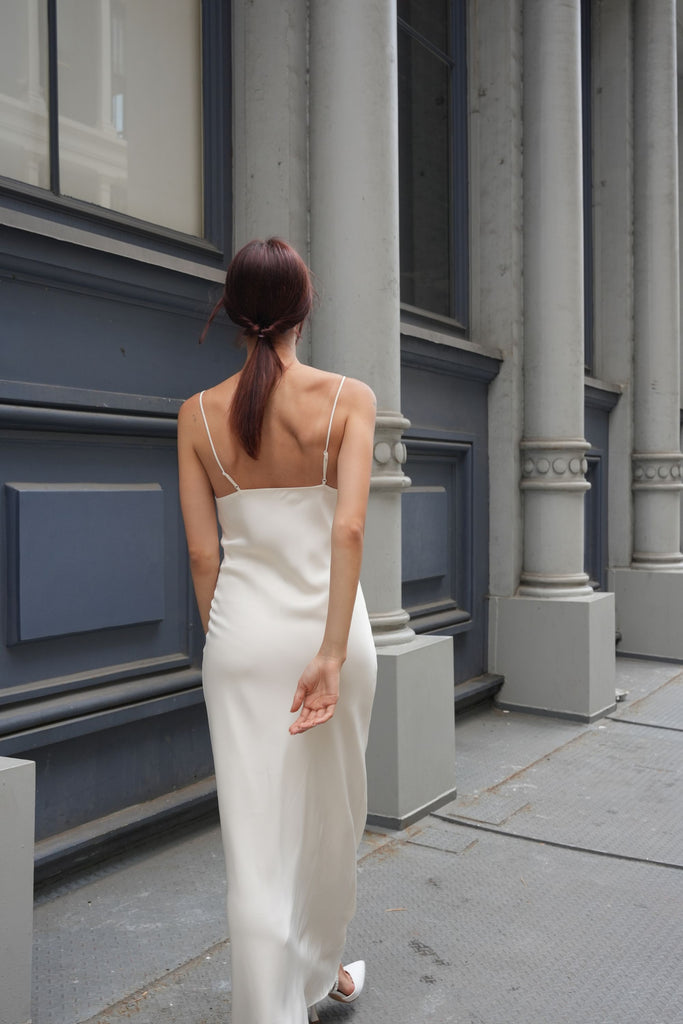 Black Silk Maxi Slip Dress