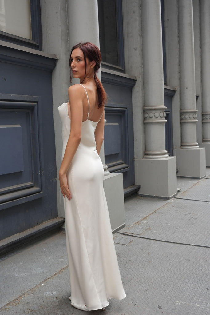 Ivory Silk Maxi Slip Dress