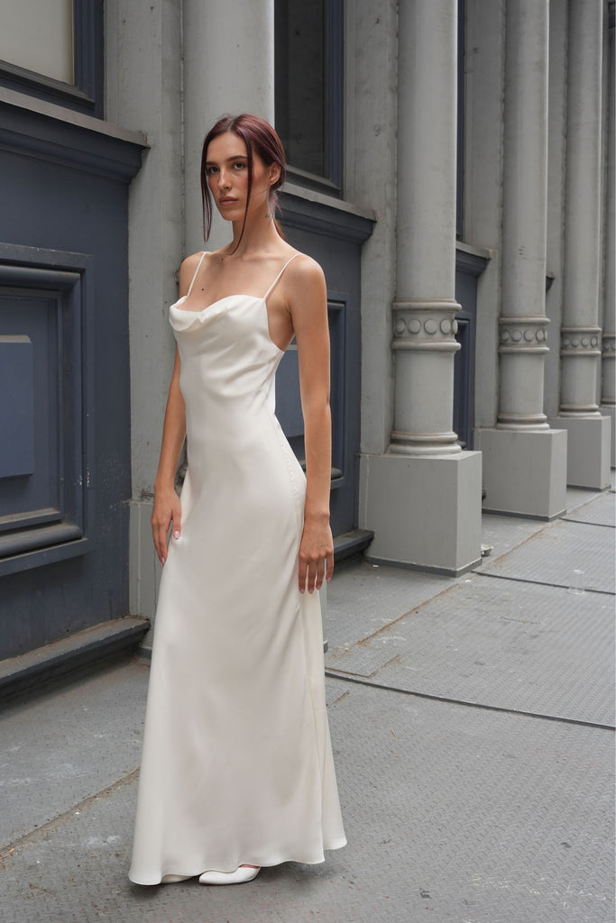 Ivory Silk Maxi Slip Dress