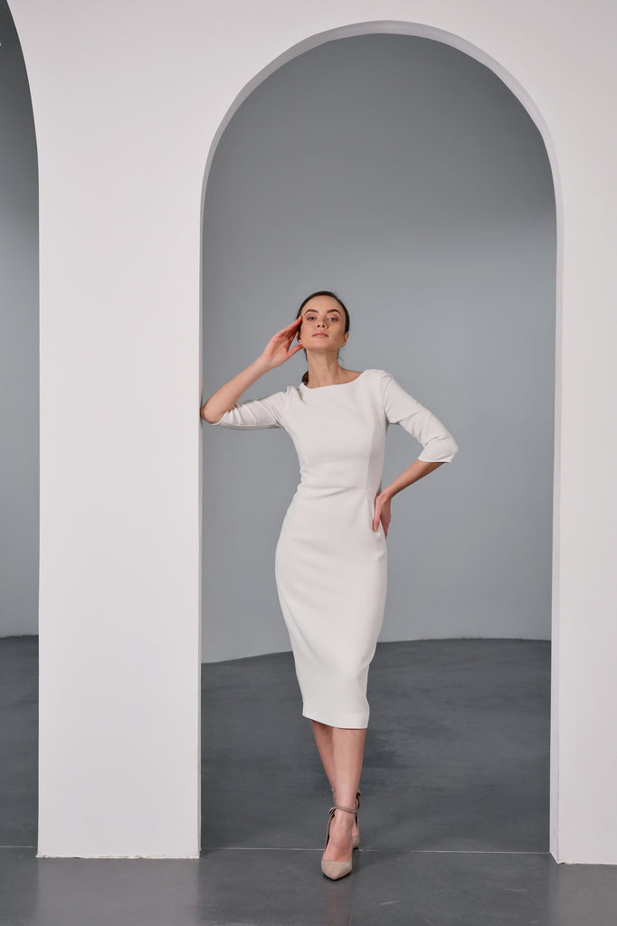 Tailored Crepe Pencil Dress